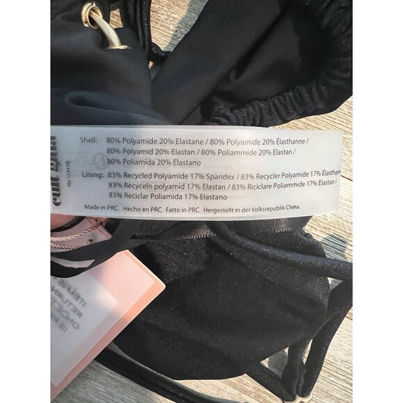 Cult Gaia Women's GoldaTriangle Bikini Swim Swimsuit L Black Gold NWT - Picture 7 of 7